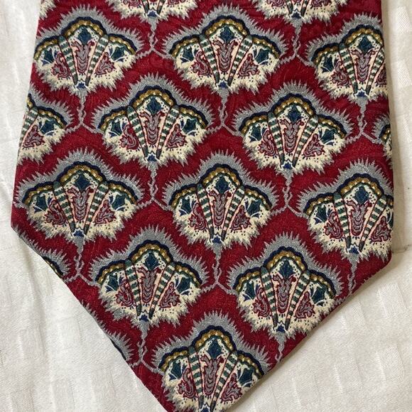 Christian Dior Monsieur Silk Tie Vintage Red Print - Picture 3 of 12